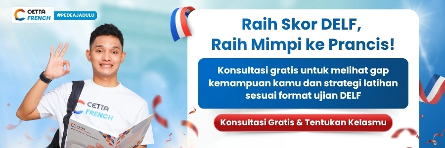 CTA Banner kursus bahasa prancis untuk persiapan DELF